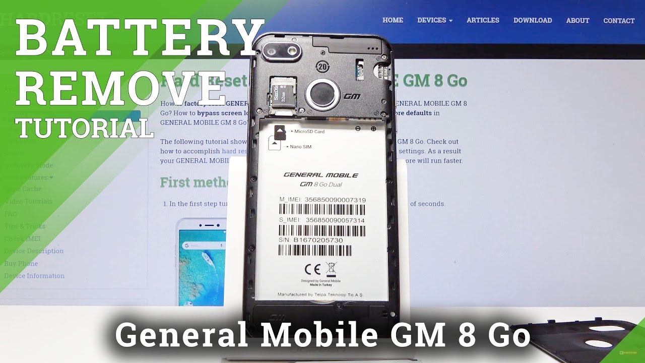 How To Remove Battery In GENERAL MOBILE GM 8 Go - Soft Reset - YouTube