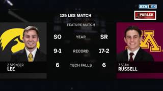 125 LBS: #2 Spencer Lee (Iowa) vs. #7 Sean Russell (Minnesota)
