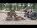 mighty valmet 23 tractor and old stone crusher machine