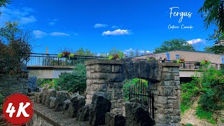 Relaxing Walk in Fergus | Ontario's Beautiful Village | 4K 60fps ASMR