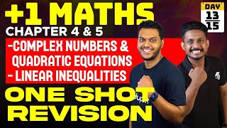 Plus One Onam Exam Maths | Chapter 4&5 | Complex Numbers & Quadratic Equations | Linear Inequalities