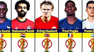 Players Who Will Miss Qatar FIFA World Cup 2022