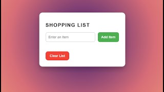 Shopping List with HTML, CSS & JavaScript | Beginner Frontend Project