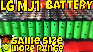 Newer 18650 cells, more range, same size! • LG MJ1 3500mA vs Panasonic PF 2900mA 52v 14s 5p battery