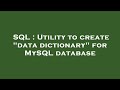 SQL : Utility to create 
