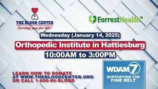 WDAM PSA - The Blood Center - Blood Drive: Wednesday [2025] (:15)