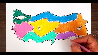 Türkiye bölgeler haritası çizimi / Türkiye haritası nasıl çizilir #204