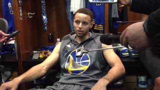 Stephen Curry on using towel to foil Draymond: I threw it and knocked the cup out of his h