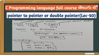 pointer to pointer or double pointer in c programming | types of pointers in c programming