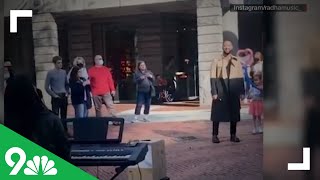 John Legend surprises street performer singing his song (SWEET)