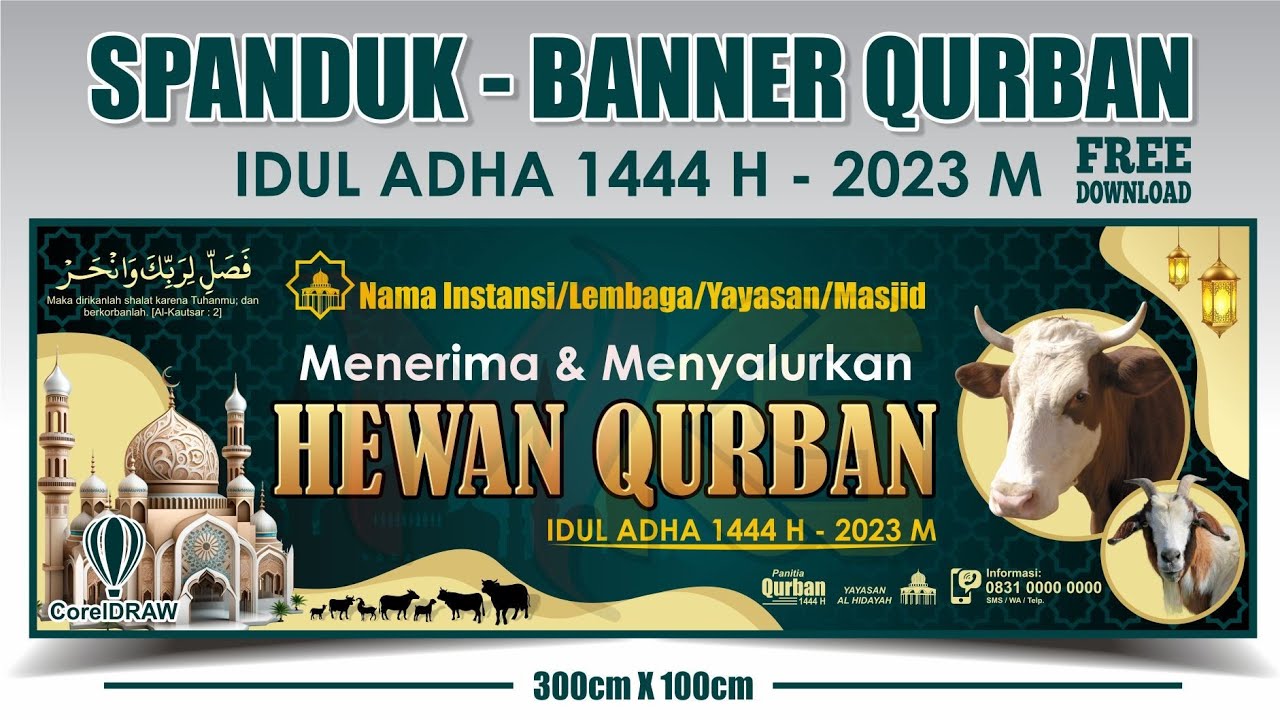 Desain Spanduk - Banner Qurban Idul Adha 1444H - 2023M - YouTube