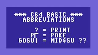 About Commodore 64 BASIC Abbreviations