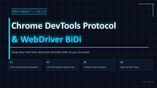 Chrome DevTools Protocol & WebDriver BiDi — How Selenium Actually Talks to Your Browser | Part 2