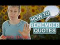 Memory Training - How to Remember Quotes