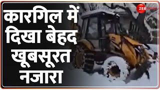 Snowfall Update: कारगिल में दिखा बेहद खूबसूरत नजारा | Kargil | Jammu \u0026 Kashmir | Weather Update