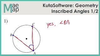 KutaSoftware: Geometry- Inscribed Angles Part 1