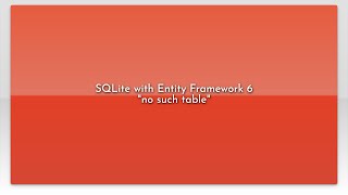 SQLite with Entity Framework 6 "no such table"