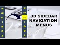 3D sidebar navigation menus on hover effect
