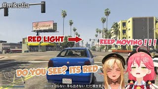 [Hololive JP] Flare Dying of Laughter Seeing Miko Frustrated by the GTA5 Laws