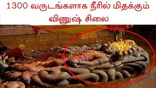 1300 வருடங்களாக நீரில் மிதக்கும் விஷ்ணு சிலை