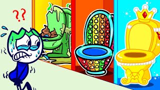 Max, Which Toilet is Better? 🚽🤔 - Funny Situations in the Bathroom | Animated Short Films