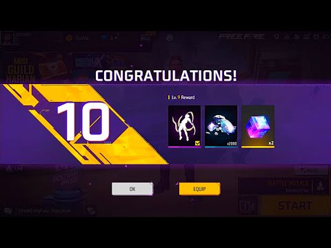 SUBIR DE NIVEL 10 RECOMPENSAS INCREÍBLES DIAMANTES EMOTE FREE FIRE