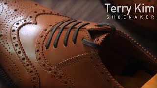 Making Bespoke Full Brogue Oxford Shoes with Calf Leather