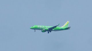 【Landing/Taxiing】右旋回して名古屋空港に着陸するFDA機 ティーグリーン JA08FJ FDA airplane which lands at Nagoya Airport