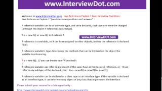 what is java references explain java interview question and answer