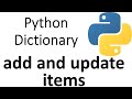 Python Dictionary - add and update items from a dictionary