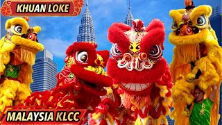 Malaysia KLCC Chinese New Year | High Pole Acrobatic Lion Dance | Khuan Loke 群樂 高桩舞狮庆新年 馬來西亞 吉隆坡 双峰塔