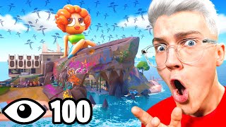 100 JOUEURS se battent au REQUIN sur FORTNITE