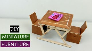 DIY Miniature Wooden Table and Chair #1 - Simple Craft ideas & DIY project