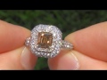 gia 2.53 carat vvs2 fancy cognac diamond 14k gold engagement wedding estate ring