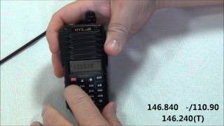 HYS TC-VU88 Dual Band Transceiver 2M and 70cm, Programming a Repeater using the keypad - AF5DN