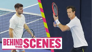Andy Murray and Arthur Fery training at the National Tennis Centre | LTA