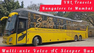 VRL Travel's : Bangalore to Mumbai Multi-Axle Volvo AC Sleeper Bus #bustravel #acbus #vrltravels