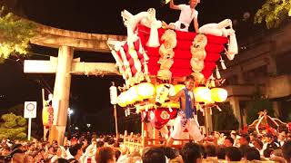 平成29年　高安　玉祖神社　夏祭り　松の馬場　担ぎ合い　神立　宮入