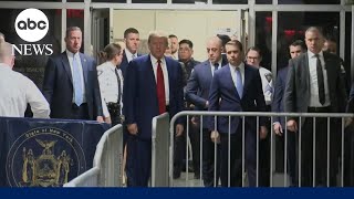 Trump arrives in court for hearing in hush money case