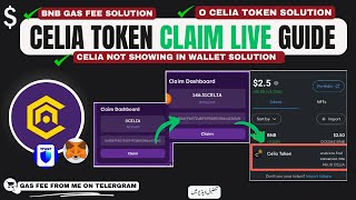 Celia Token Claim and Withdrawal Guide: MetaMask \u0026 Trust Wallet || BNB Gas Fee and 0 Token Solution