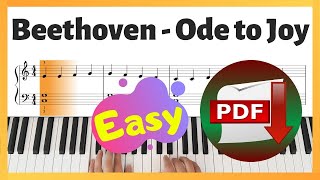 Beethoven - Ode to Joy (Easy) Symphony No.9 | Piano Sheet Music | Piano Tutorial