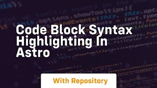 Code block syntax highlighting in astro
