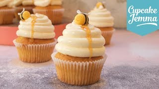 Beehive Cupcakes! Honey, Yoghurt \u0026 Rosemary Full Recipe \u0026 Tutorial | Cupcake Jemma