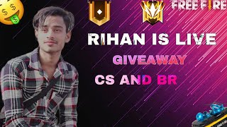 🔴FREE FIRE LIVE CS CUSTOM GIVEAWAY |1V 2,3,4,6 |🔴RIHAAN IS LIVE | #classyff#shortlive#fflive#live