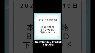 2024年12月19日 BTCUSD 本日の戦略