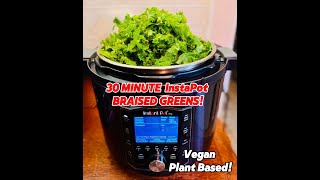 Delicious 30 Minute InstaPot Braised Greens! |Vegan Plant based | You won’t miss the meat!