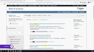 Analyse Search Results in Web of Science