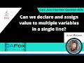 Declare and assign values to multiple variables in a single line (Core Java Interview Question #151)