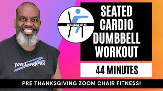 Thanksgiving Seated Chair Cardio & Dumbbell Exercise Workout | 44 Minutes | Sit Exercise Be Blessed!