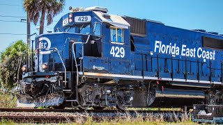 Solo GP40-2s on the Florida East Coast Railway in Stuart!